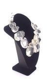 Monies Lucite  Crystal Geometric Statement Necklace