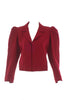 Saint Laurent Red Garbadine Wool Puff Sleeve Jacket - BOUTIQUE PURCHASE PRICE