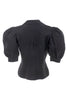 Saint Laurent Black Linen Ballon Short Sleeve Jacket / Blouse
