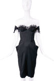 Dsquared2 Black Wool Corset Lace Detail Big Pocket