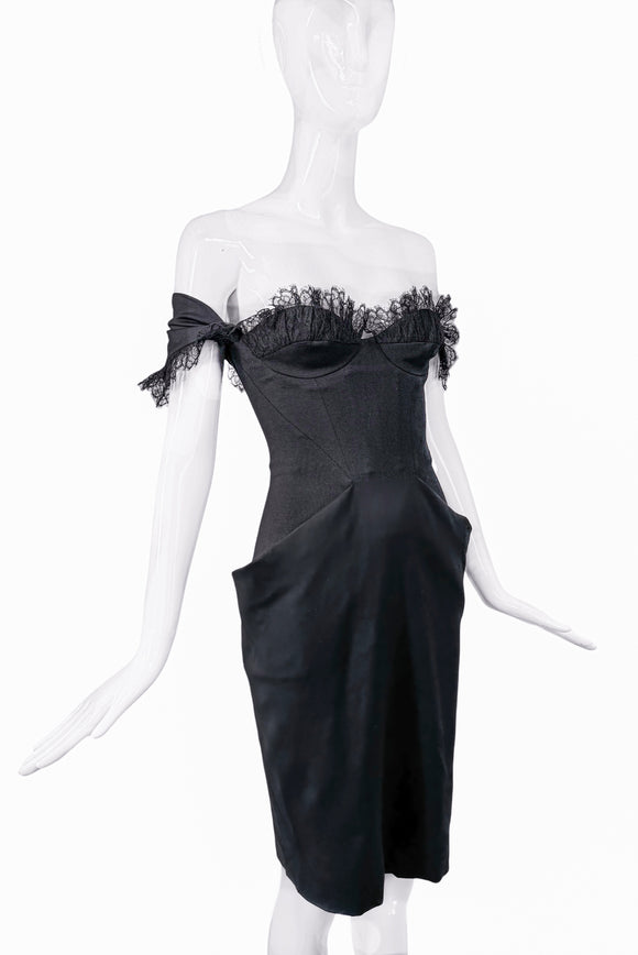 Dsquared2 Black Wool Corset Lace Detail Big Pocket