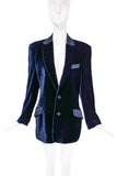 D&G by Dolce & Gabbana Midnight Blue Velvet Tuxedo Blazer Jacket