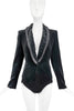 Derek Lam Black Velvet Ruffle Peplum Riding Jacket
