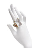 Vintage Crystal Diamond Massive Cocktail Estate Ring