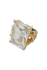Vintage Crystal Diamond Massive Cocktail Estate Ring