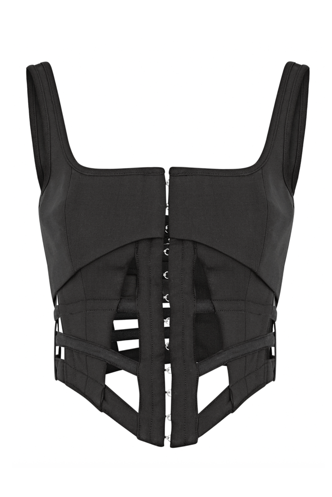Dion Lee Black Cage Cut Out Corset