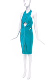 Dion Lee Green Blue Turquoise Cut Out Zipper Dress