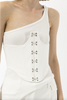 Dion Lee White Stretch Under Bust Silver Hardware Corset Belt