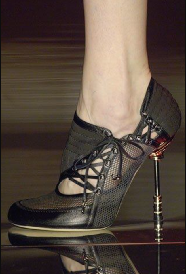 Christian Dior by John Galliano Black Fishnet Metal Heel Fall 2006