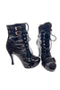 Christian Dior by John Galliano Black Patent Leather & Suede Buckle Strap Boots Size 36.5