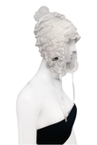 Christian Dior by John Galliano White Lace Ruffle Bonnet Hat Runway