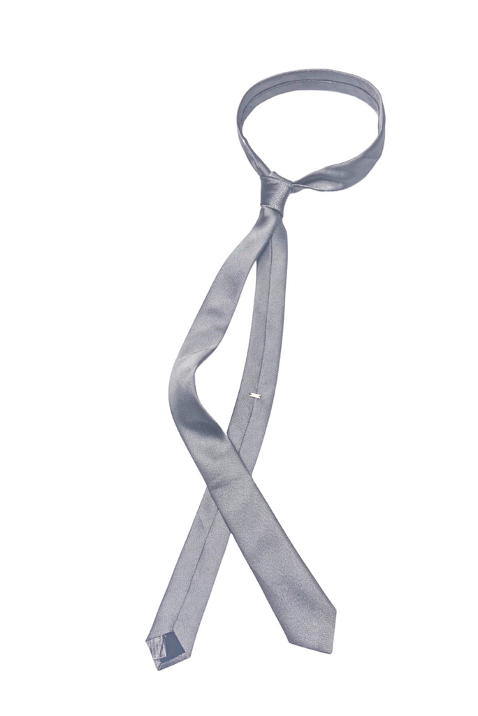 Dior Homme Silver Gray Metallic Skinny Tie Hedi Slimane