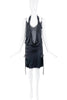 Christian Dior by John Galliano Black Silk Slip Lace Up Corset Halter Dress
