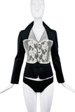 Christian Dior x Galliano Black Grey White Lace Blazer Jacket