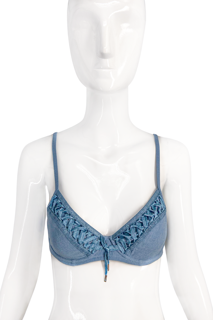 Christian Dior by John Galliano Denim Corset Lace Up Bra