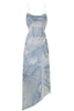 Dior by Galliano Style Denim Patch Print Bias Cut Silk Slip Retrofete Dress Gown