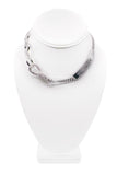 John Galliano For Christian Dior Silver Curb Chain Pave Crystal Safety Lobster Clasp Necklace Spring 2003