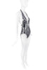 Dior By Galliano Silver Metallic Bodysuit Swimsuit