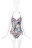 Christian Dior x Galliano Multicolor Tattoo Print Body Suit SS2004