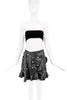 Dodo Bor Or Black Leather Silver Metal Studded Skirt