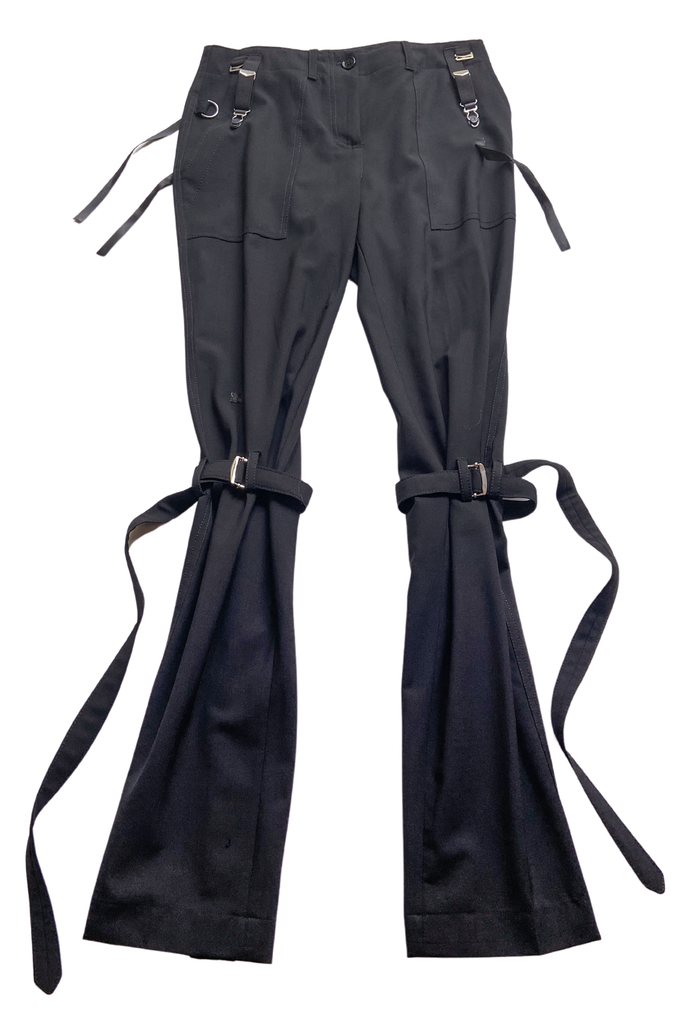 Dolce Gabbana Black Bondage Pants with Zippers and Strings