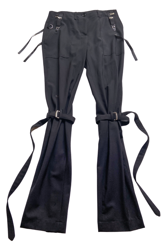 Dolce Gabbana Black Bondage Pants with Zippers and Strings
