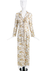 Dolce Gabbana White Long Coat with Gold Lame Floral Embroidery Fall 1997 'Fellini / Roma - The Vatican' Collection