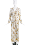 Dolce Gabbana White Long Coat with Gold Lame Floral Embroidery Fall 1997 'Fellini / Roma - The Vatican' Collection