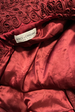 Dolce & Gabbana Red Textured Rosette Coat 1990's Isabella Rossellini