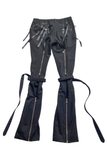 Dolce Gabbana Black Bondage Pants with Zippers and Strings