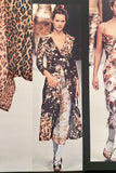 Dolce Gabbana Brown Floral Nude Bra Bustier Dress Gown Spring 1997 Collection