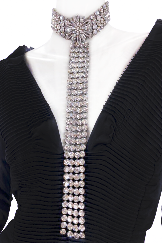 Dolce Gabbana Crystal Waterfall Oversized Choker Necklace Fall 2001