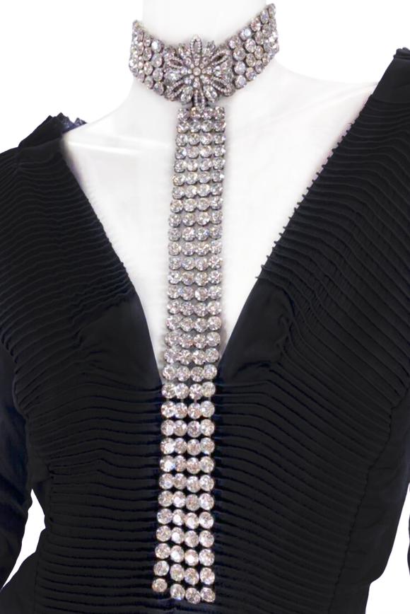 Dolce Gabbana Crystal Waterfall Oversized Choker Necklace Fall 2001