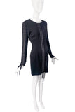 Dolce Gabbana Black Lace Up Corset Dress
