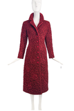 Dolce & Gabbana Red Textured Rosette Coat 1990's Isabella Rossellini