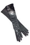 Dolce & Gabbana Black Eel Leather Long Gloves