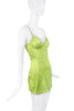 Dolce Gabbana Neon Green Silk Stretch Slip Mini Dress
