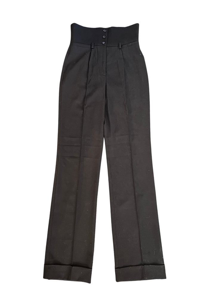 Dolce & Gabbana Black Super High Waisted Slim Cut Pants Fall 2003