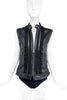 Dolce & Gabbana Black Leather Moto Vest with Ruffle Details SOLD
