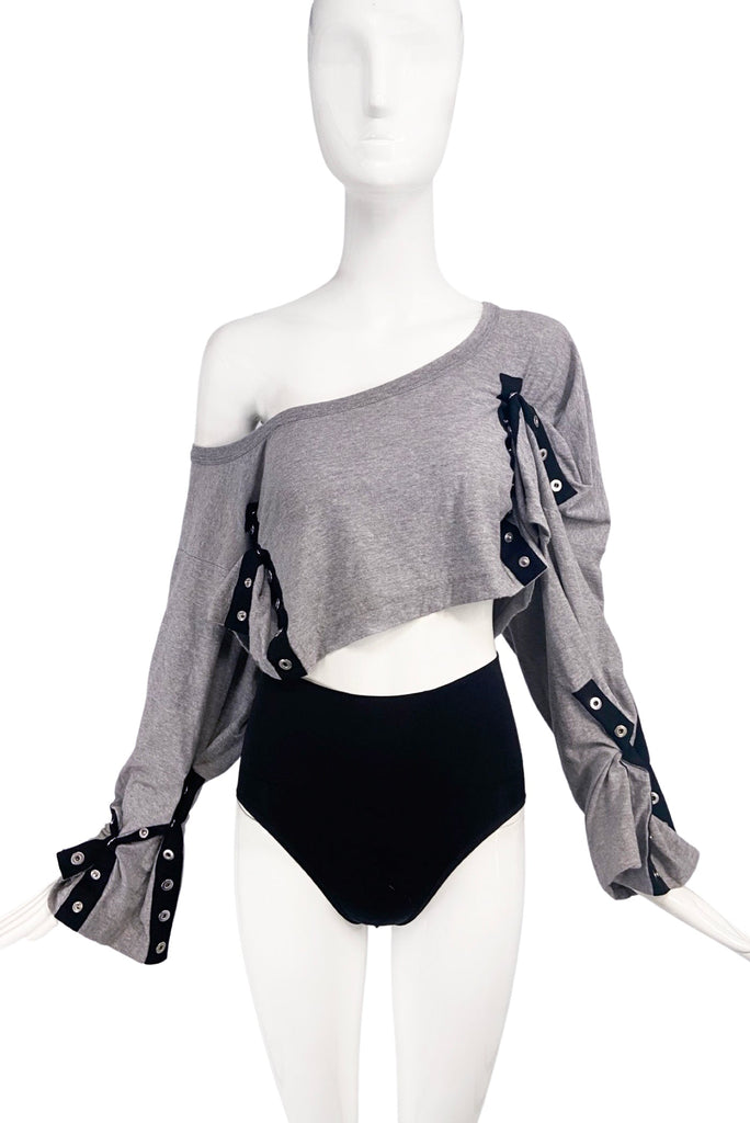 Dolce & Gabbana Grey Sweatshirt Snap Top S/S 2003