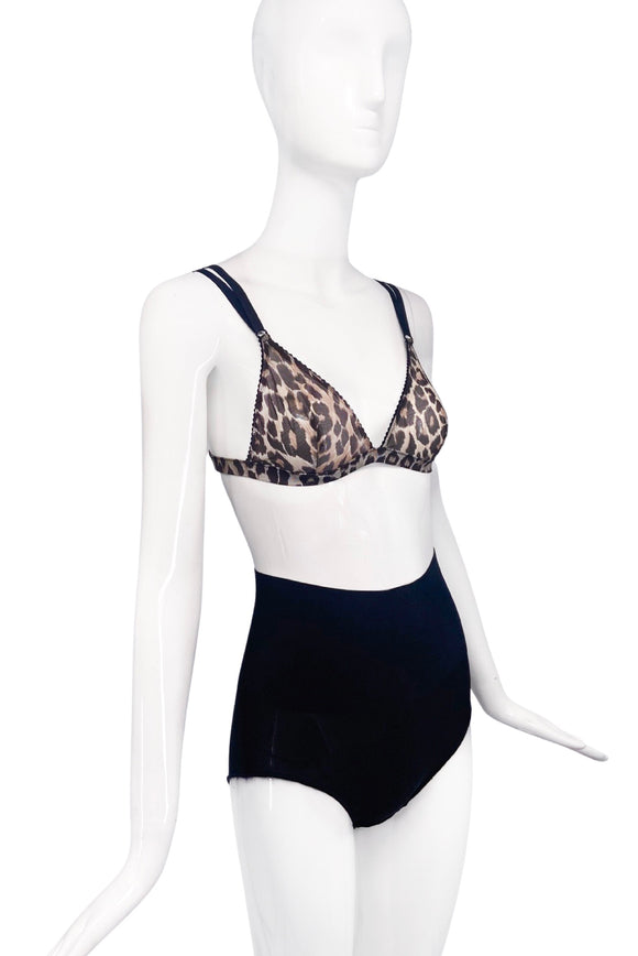 Dolce & Gabbana Chiffon Leopard Print Bra Top