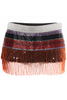 Dolce Gabbana Beaded Crystal Fringe Mini Skirt Spring 2000