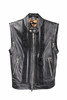 Dolce & Gabbana Black Leather Moto Vest with Ruffle Details SOLD