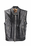 Dolce & Gabbana Black Leather Moto Vest with Ruffle Details SOLD
