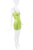 Dolce Gabbana Neon Green Silk Stretch Slip Mini Dress