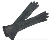 Dolce & Gabbana Black Eel Leather Long Gloves
