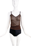 Dolce Gabbana Brown Lurex Striped Camisole Top Spring Summer 2000