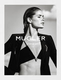 Mugler Black Crop Top Silver Metal V Shaped Hardware Bra Top Runway Spring 2016