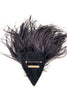 Dries Van Noten Black Feather Triangle Broach