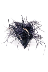 Dries Van Noten Black Feather Triangle Broach
